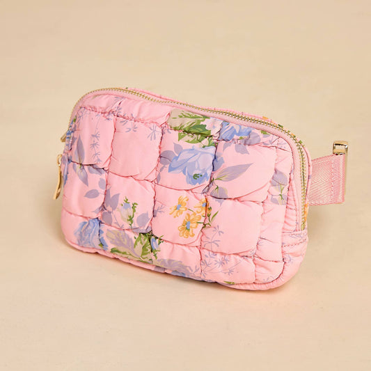 Floral Quilted Belt Bag