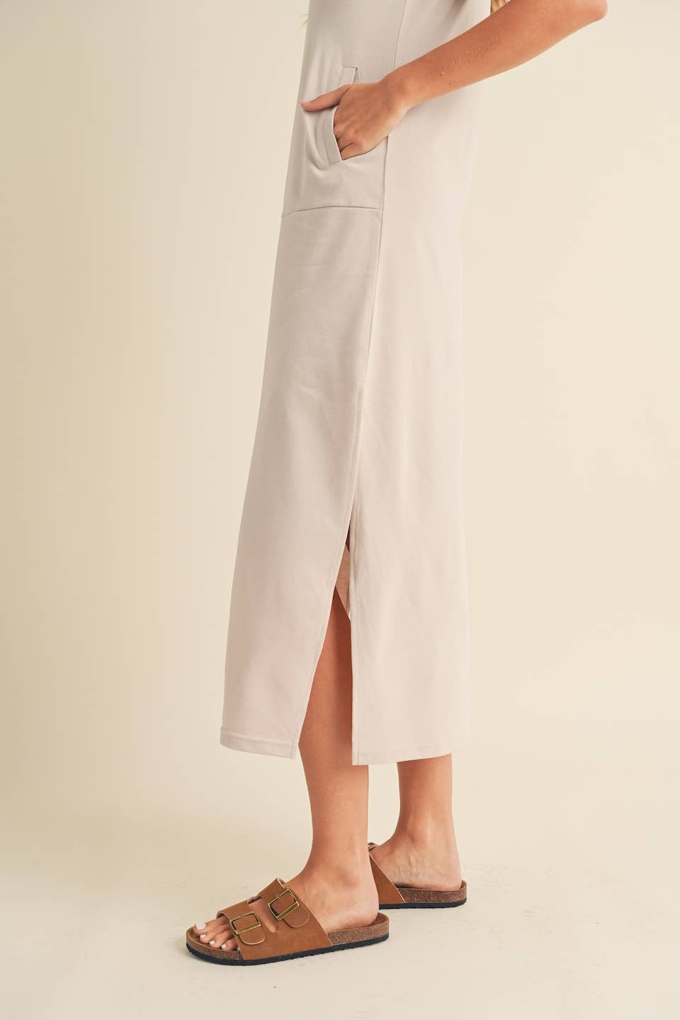 Sleeveless Terry Cloth Midi Dress